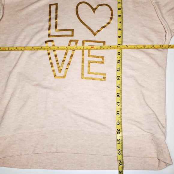 ReUnited-Marled Hoodie with LOVE Square Graphic Super Soft Terry Crop… - Picture 7 of 8